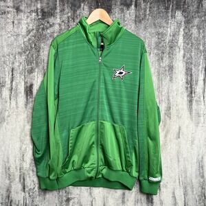 Dallas Stars NHL Large Green Hockey Track Jacket GIII Carl Banks Embroidered